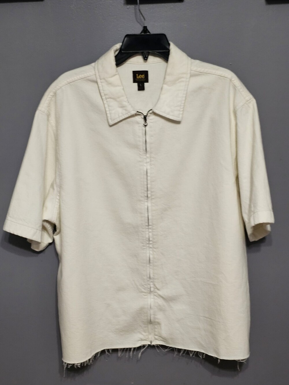 Lee cream zip up shirt